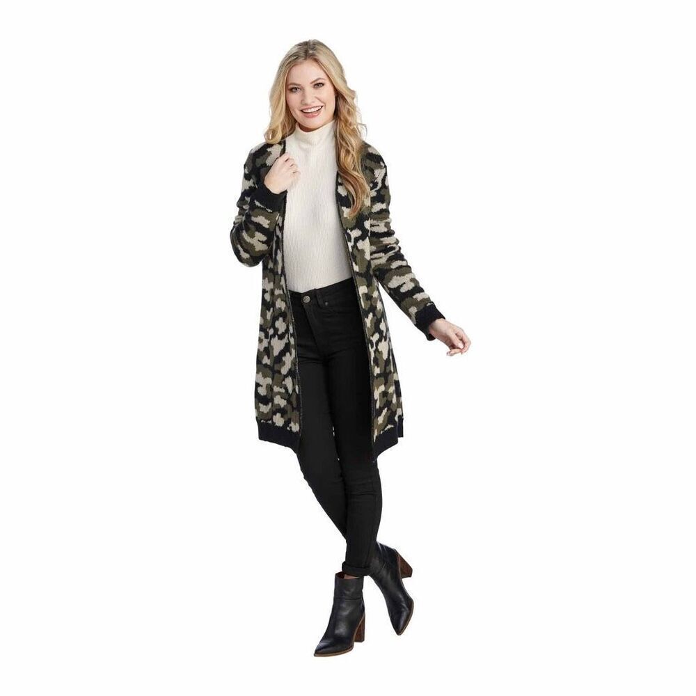 Mud Pie FLETCHER WOOL CARDIGAN size S/M camouflage